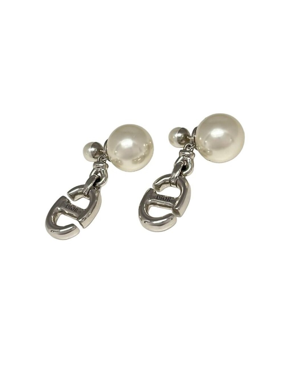 Dior Earrings Tribal Silver White